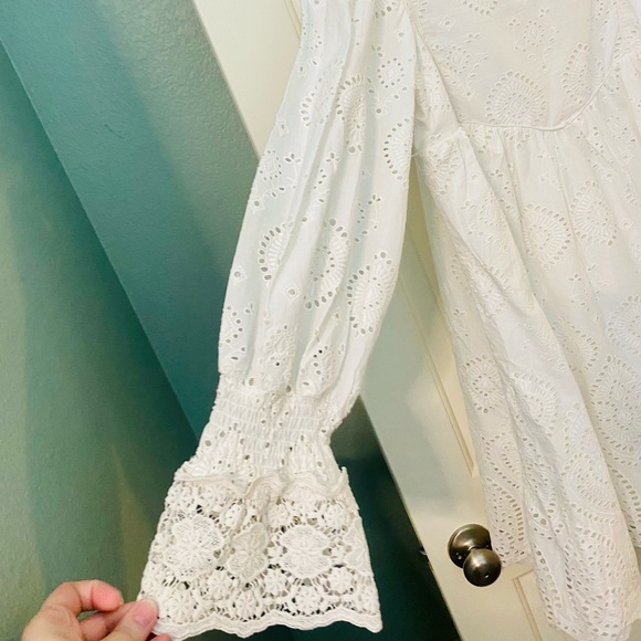 NWOT Spell & the Gypsy Collective White Dylan Smock Dress - Picture 14 of 17